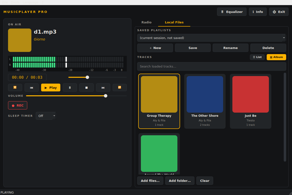 MusicPlayer Pro album grid view